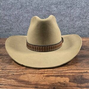 Stetson 3X Beaver Felt Cowboy Hat Tan Western Cattleman Crease Size 7